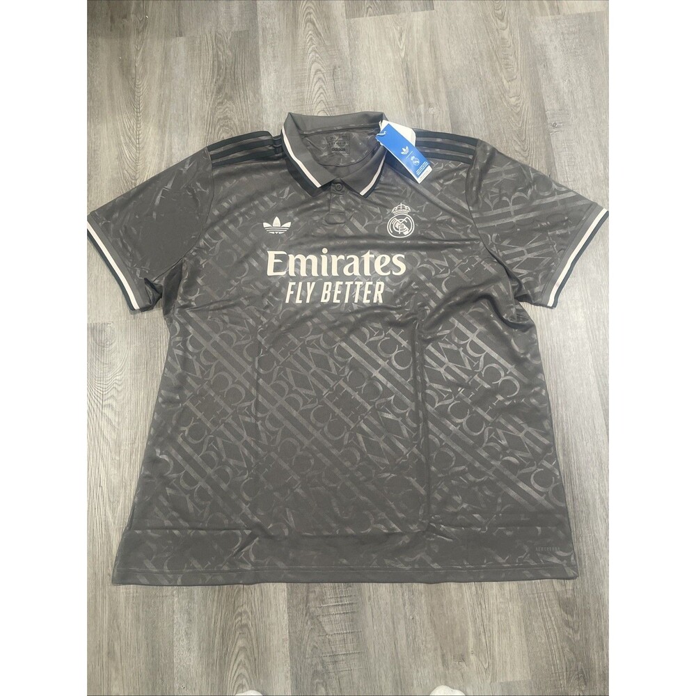 NEW Real Madrid Adidas 24/25 Short Sleeve Grey Third Jersey IY1763 Size 3XL